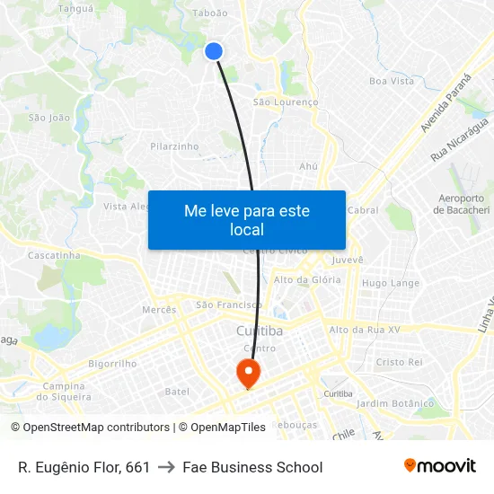 R. Eugênio Flor, 661 to Fae Business School map