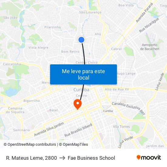 R. Mateus Leme, 2800 to Fae Business School map