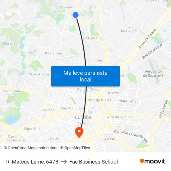 R. Mateus Leme, 6478 to Fae Business School map