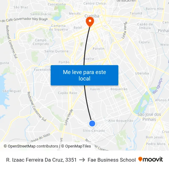 R. Izaac Ferreira Da Cruz, 3351 to Fae Business School map