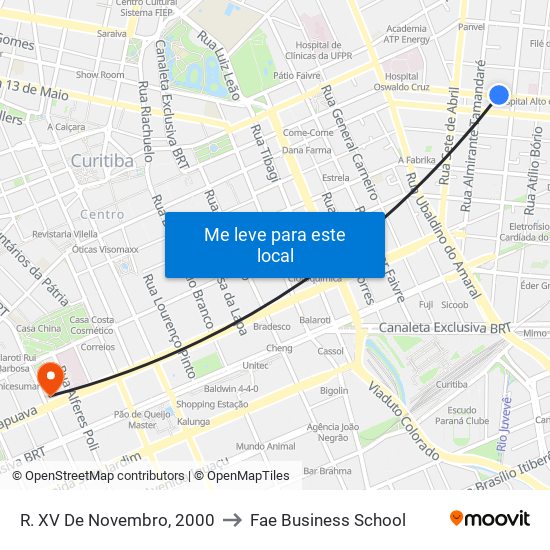 R. XV De Novembro, 2000 to Fae Business School map