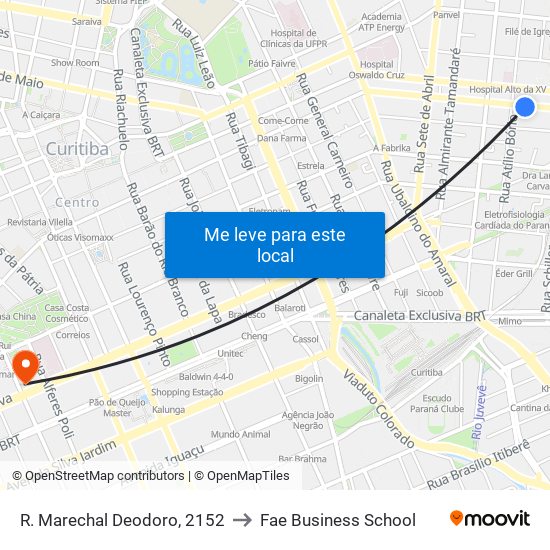 R. Marechal Deodoro, 2152 to Fae Business School map