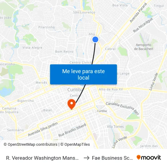 R. Vereador Washington Mansur, 185 to Fae Business School map