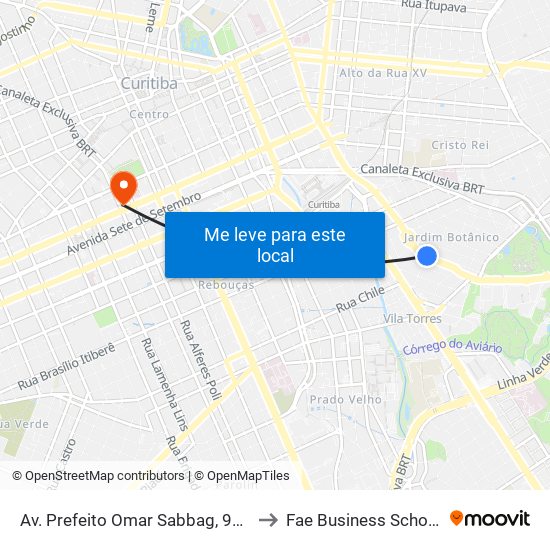 Av. Prefeito Omar Sabbag, 985 to Fae Business School map