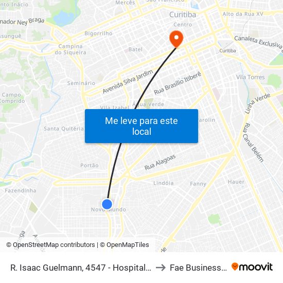 R. Isaac Guelmann, 4547 - Hospital Do Trabalhador to Fae Business School map