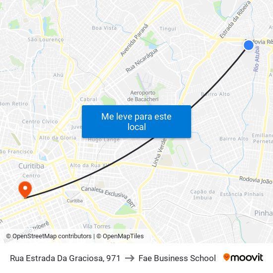 Rua Estrada Da Graciosa, 971 to Fae Business School map