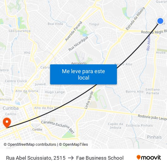 Rua Abel Scuissiato, 2515 to Fae Business School map