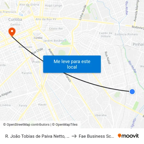 R. João Tobias de Paiva Netto, 1116 to Fae Business School map
