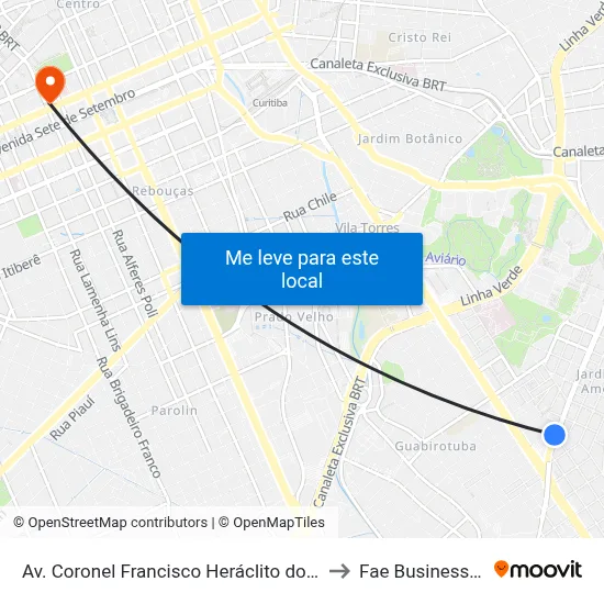 Av. Coronel Francisco Heráclito dos Santos, 1422 to Fae Business School map