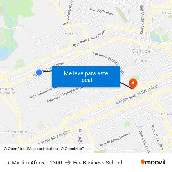 R. Martim Afonso, 2300 to Fae Business School map