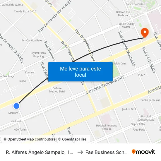R. Alferes Ângelo Sampaio, 1100 to Fae Business School map