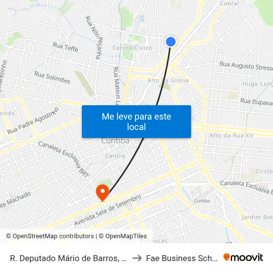 R. Deputado Mário de Barros, 600 to Fae Business School map