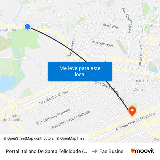 Portal Italiano De Santa Felicidade (Av. Manoel Ribas, 2900) to Fae Business School map