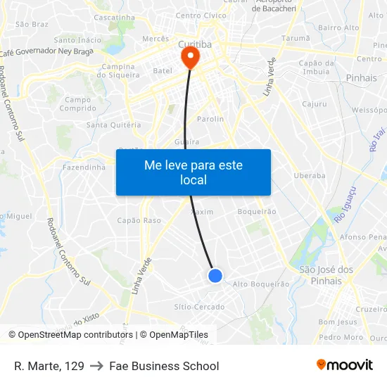 R. Marte, 129 to Fae Business School map