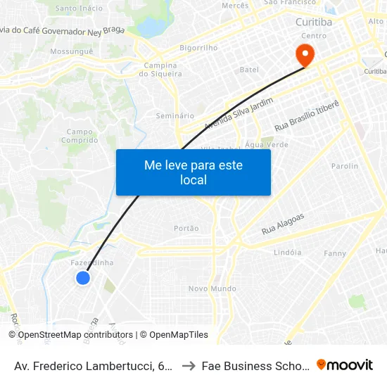 Av. Frederico Lambertucci, 645 to Fae Business School map