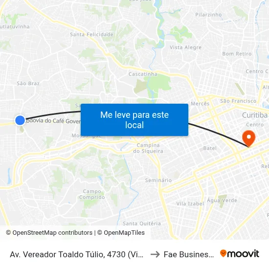 Av. Vereador Toaldo Túlio, 4730 (Viaduto Toaldo Túlio) to Fae Business School map