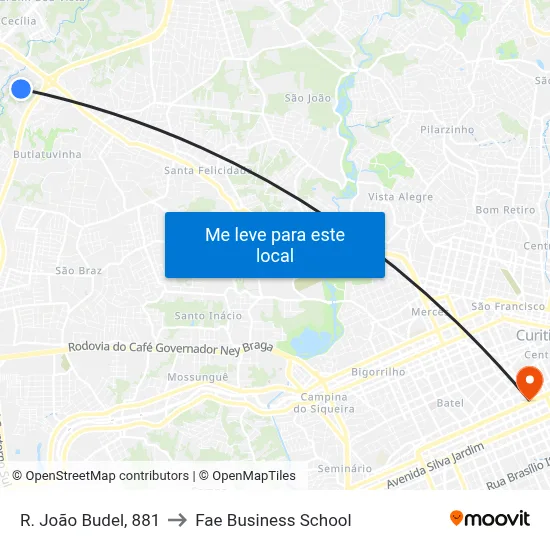 R. João Budel, 881 to Fae Business School map