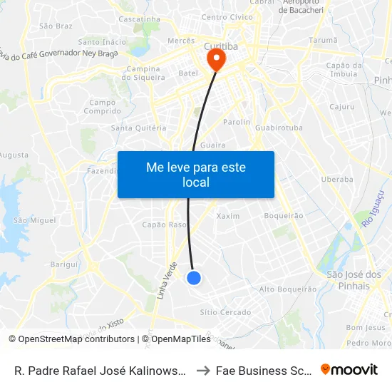 R. Padre Rafael José Kalinowski, 617 to Fae Business School map
