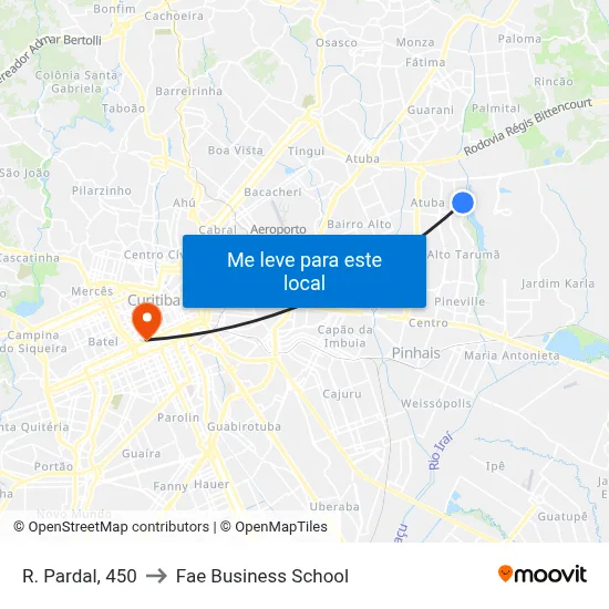 R. Pardal, 450 to Fae Business School map