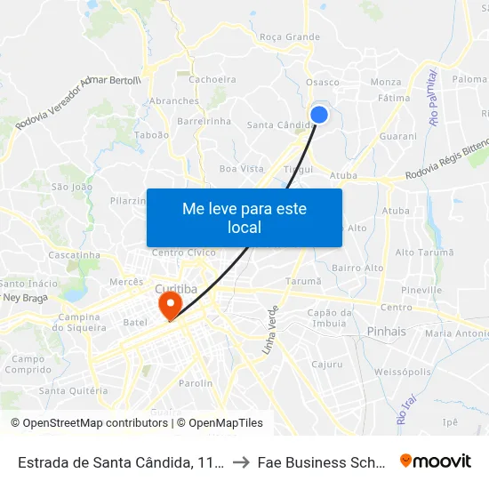 Estrada de Santa Cândida, 1127 to Fae Business School map