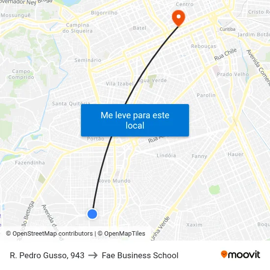 R. Pedro Gusso, 943 to Fae Business School map