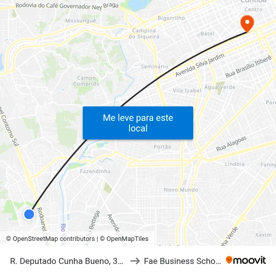 R. Deputado Cunha Bueno, 391 to Fae Business School map