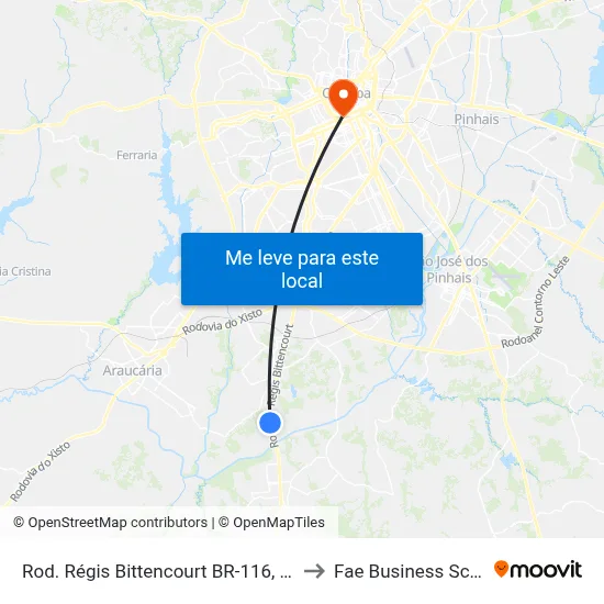 Rodovia Br 116 (Régis Bittencourt) 29192 to Fae Business School map
