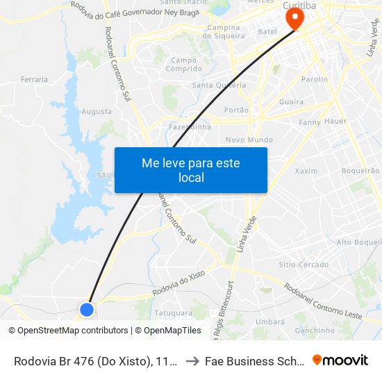 Rodovia Br 476 (Do Xisto), 11995 to Fae Business School map