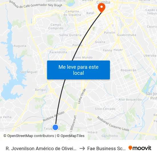 R. Jovenilson Américo de Oliveira, 759 to Fae Business School map