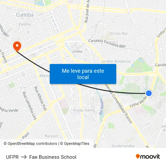 UFPR to Fae Business School map