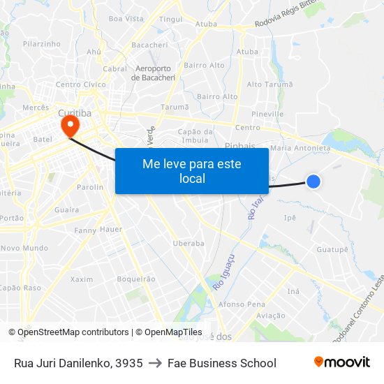 Rua Juri Danilenko, 3935 to Fae Business School map
