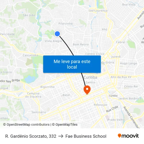 R. Gardênio Scorzato, 332 to Fae Business School map