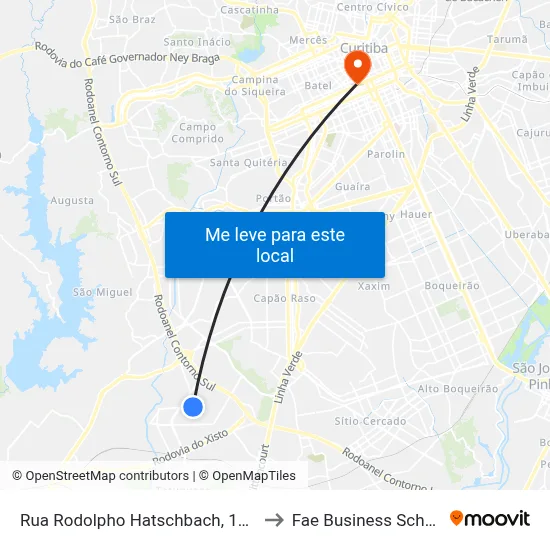 Rua Rodolpho Hatschbach, 1431 to Fae Business School map