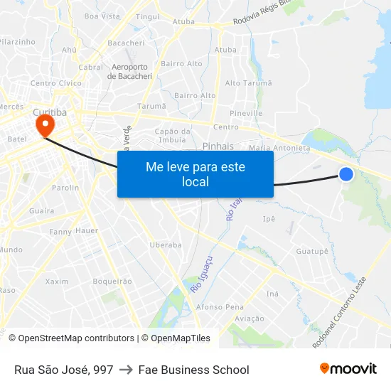 Rua São José, 997 to Fae Business School map
