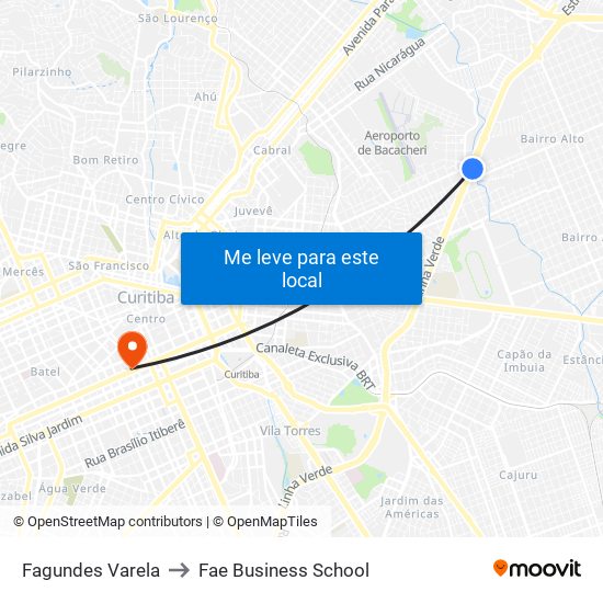 Fagundes Varela to Fae Business School map