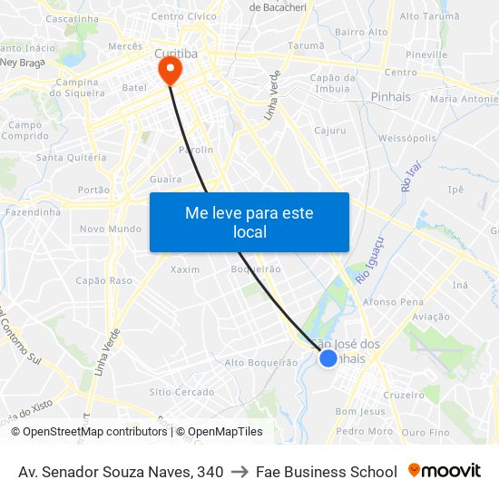 Av. Senador Souza Naves, 340 to Fae Business School map