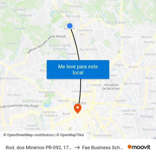 Rod. dos Minérios PR-092, 1700 to Fae Business School map