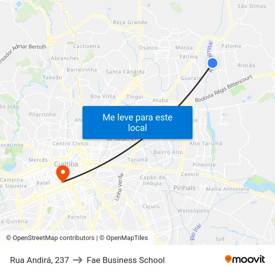 Rua Andirá, 237 to Fae Business School map
