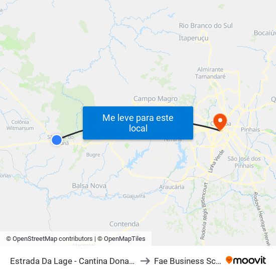 Estrada Da Lage - Cantina Dona Eulália to Fae Business School map