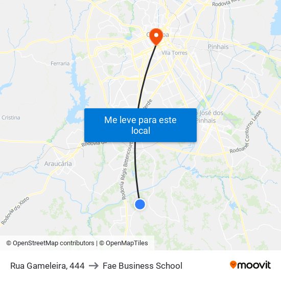Rua Gameleira, 444 to Fae Business School map