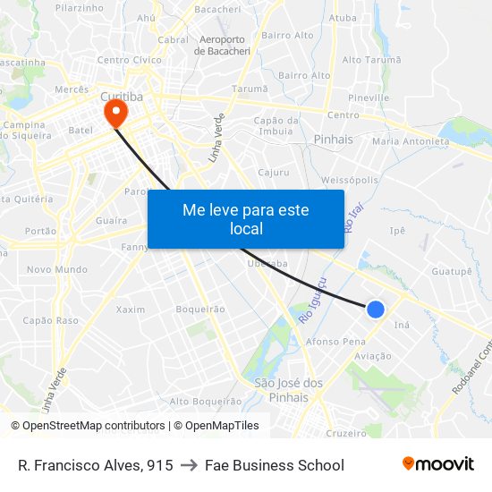 R. Francisco Alves, 915 to Fae Business School map