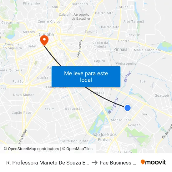 R. Professora Marieta De Souza E Silva, 1260 to Fae Business School map