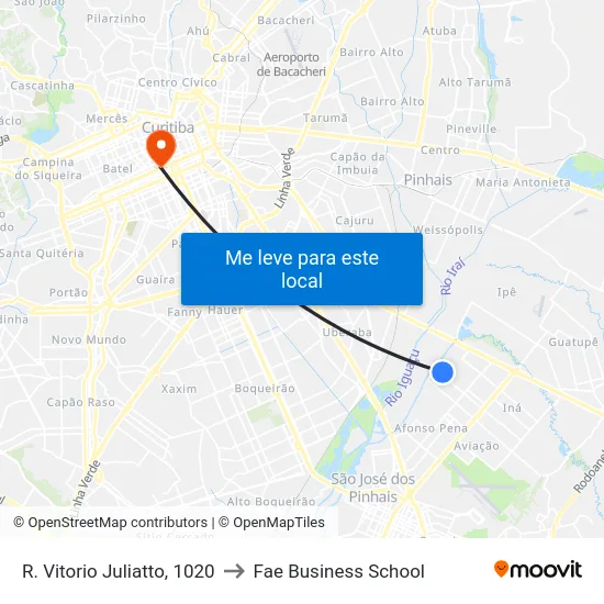 R. Vitorio Juliatto, 1020 to Fae Business School map