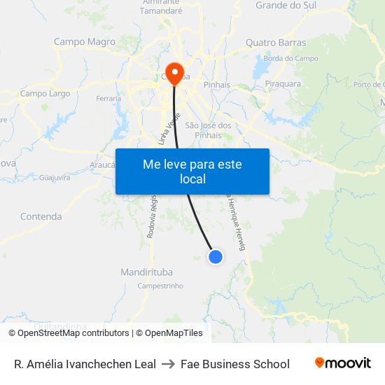 R. Amélia Ivanchechen Leal to Fae Business School map