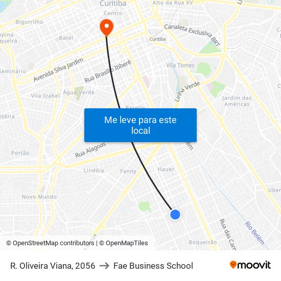 R. Oliveira Viana, 2056 to Fae Business School map