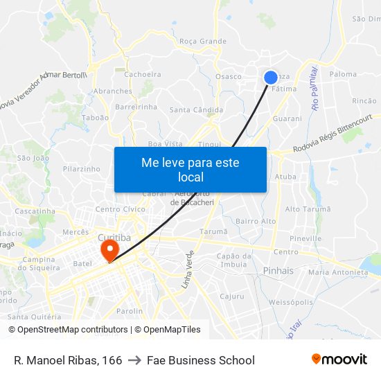 R. Manoel Ribas, 166 to Fae Business School map