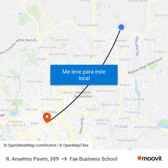 R. Anselmo Pavim, 389 to Fae Business School map