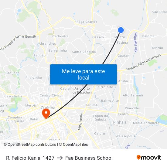 R. Felício Kania, 1427 to Fae Business School map