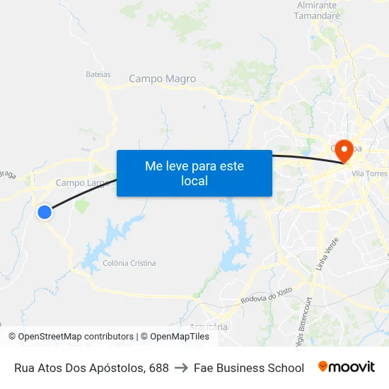 Rua Atos Dos Apóstolos, 688 to Fae Business School map