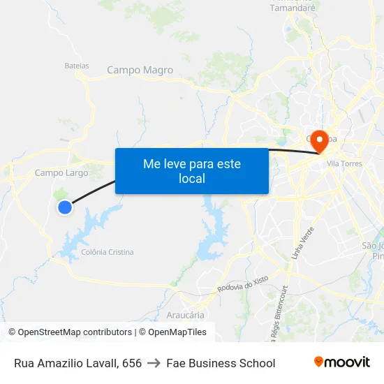 Rua Amazilio Lavall, 656 to Fae Business School map